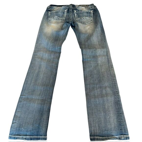 Miss Me Women’s Size 28x33 Straight Leg Jeans‎ Rhinestone Bling Pockets - Picture 6 of 10